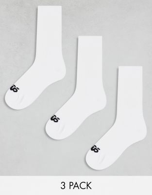 4505 - 3er-Pack Laufsocken in Weiß mit elastischer Fußgewölbestütze und antibakteriellem Finish