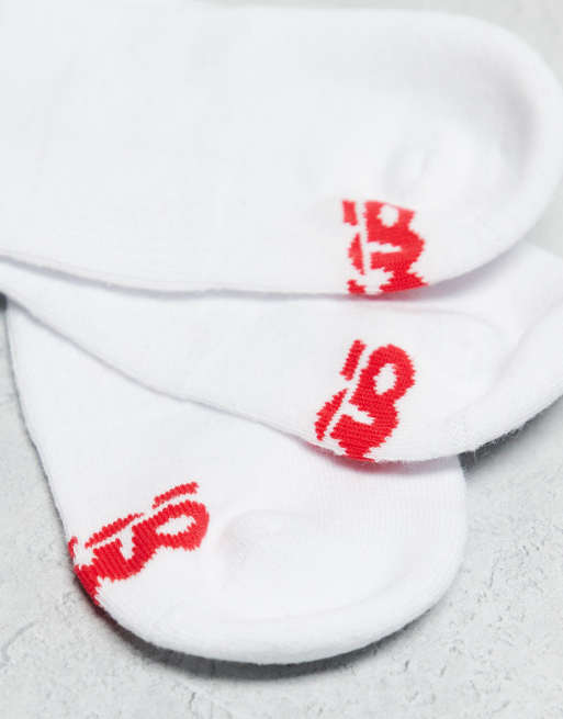 4505 – 3er-Pack schnelltrocknende Crew-Socken in Weiß mit zwei Streifen in Rot, 2 von 3