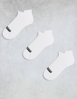 4505 - 3er-Pack Sport- und Laufsocken in Weiß mit elastischer Fußgewölbestütze und antibakteriellem Finish