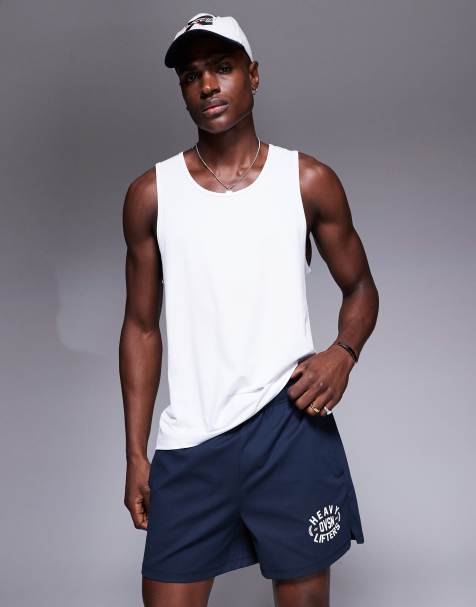 4505 5 inch quick dry wide leg mesh training shorts with graphic in midnight navy - view 1