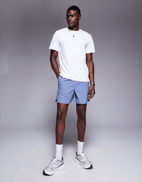 4505 5 inch ripstop nylon running shorts with back phone pocket in grey blue - view 1