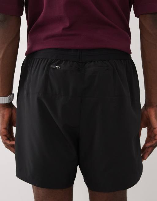 4505 5"" running short with elastic waist band and phone pocket in black, 5 of 5