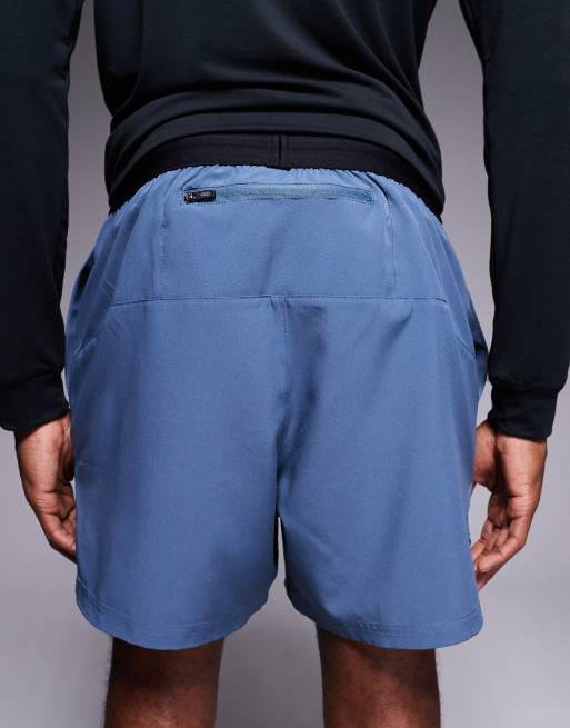 4505 5" running shorts with elastic waist and zippered phone pocket in chalk blue, 5 of 5