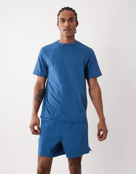 4505 5" training shorts with towel loop and zip pockets in baltic blue - view 1