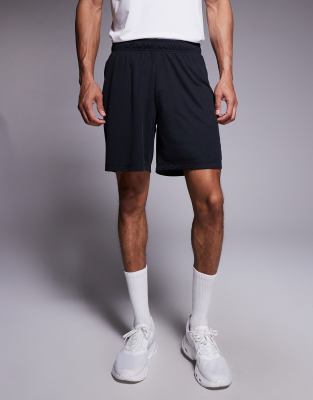 4505 7 Inch Quick Dry Mesh Training Shorts With Zip Pockets In Black