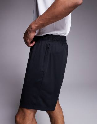 4505 7 Inch Quick Dry Mesh Training Shorts With Zip Pockets In Black