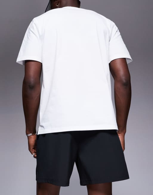 4505 7 inch wide leg quick dry graphic training shorts with towel loop and zip pockets in black 