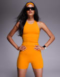 [ASOS] 4505 8cm active quick dry booty shorts in tangerine-Orange 8 Tangerine