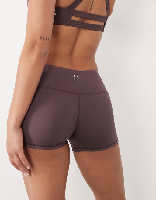 4505 active 3 inch booty shorts in taupe brown, 4 of 5