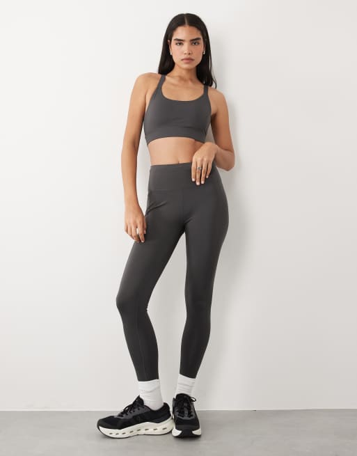 4505 active cross back high support sports bra with adjustable straps in dark gray, 2 of 4