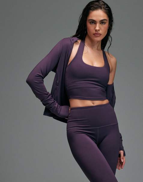 4505 active halter neck performance singlet with inner bra in blackberry - view 1