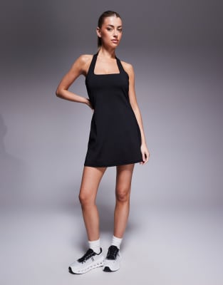 4505 ACTIVE HALTER NECK TENNIS DRESS WITH UNDER SHORTS 