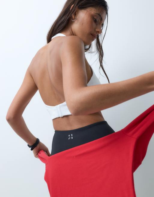 4505 active halterneck sports-BH med medium støtte og udtagelige indlæg i hvid, 2 af 4