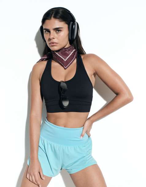 4505 active high support sports bra with removable padding and adjustable straps in black - view 1