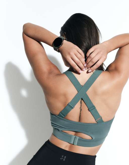 4505 active high support sports bra with removable padding and adjustable straps in sage, 3 of 5