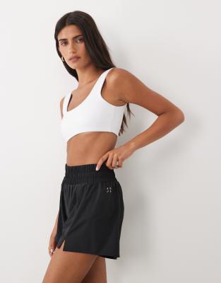 4505 Active High Waist 2-in-1 Tennis Shorts With Ball Pocket In Black