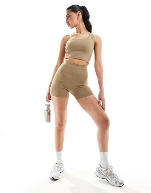 4505 - Active - Leggings corti a coste beige 