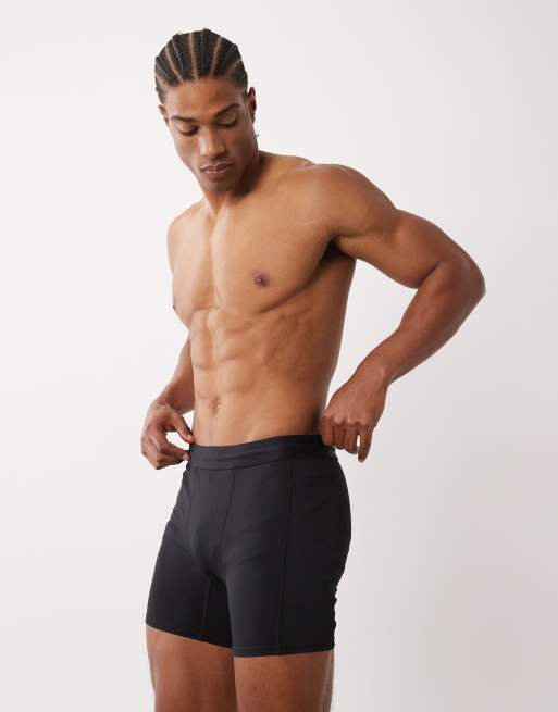 4505 - Active - Leggings corti da allenamento base layer da 13 cm neri con tasca per il telefono, 3 di 5