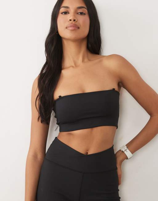 4505 active light support bandeau sports bra with removable straps in black, 3 of 4