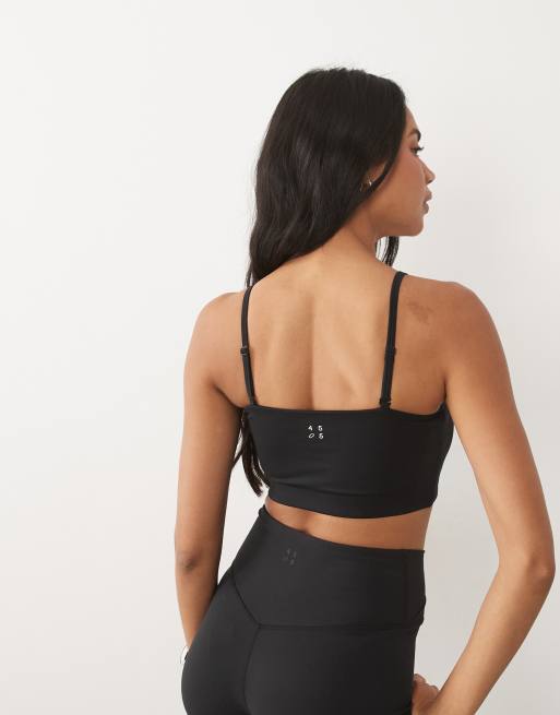 4505 active light support bandeau sports bra with removable straps in black, 4 of 4