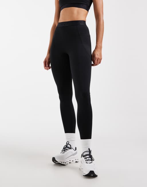 4505 active logo jacquard high waist gym leggings in black, 5 of 5