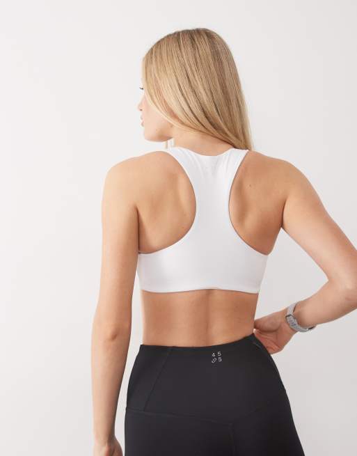 4505 active medium support sports bra with removable padding in white, 2 of 4