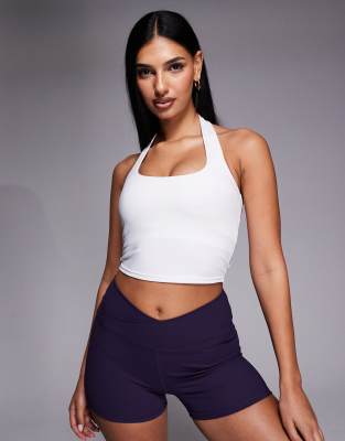 4505 - Active - Neckholder-Top in Weiß mit integriertem BH