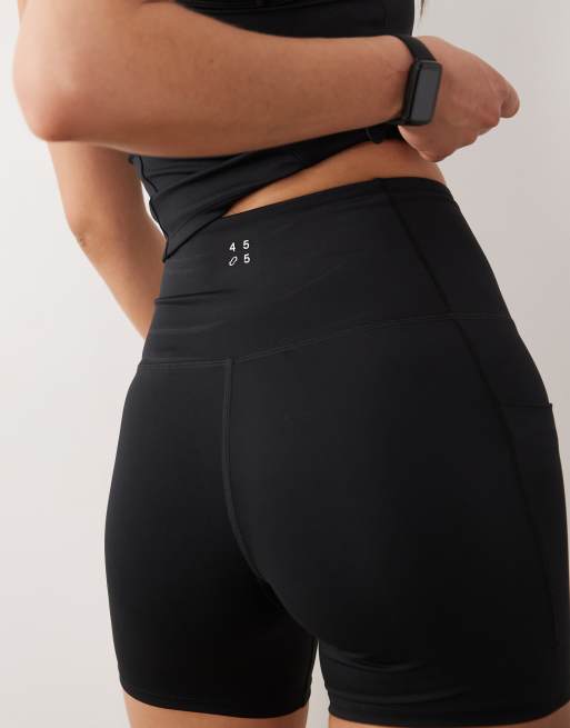 4505 - Active - Pantaloncini leggings a vita alta effetto snellente da 13 cm neri, 3 di 5
