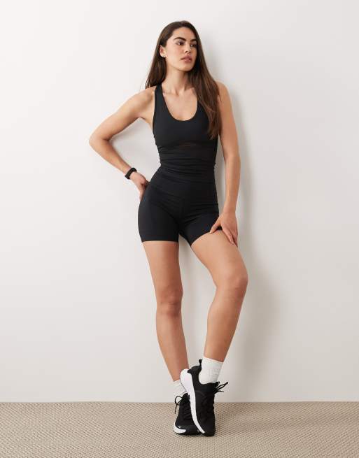 4505 - Active - Pantaloncini leggings a vita alta effetto snellente da 13 cm neri, 4 di 5