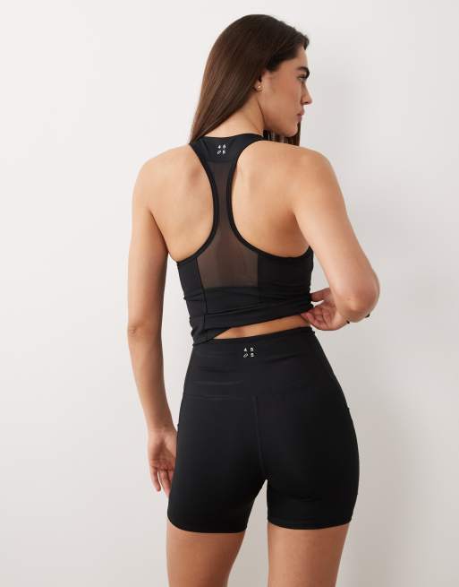 4505 - Active - Pantaloncini leggings a vita alta effetto snellente da 13 cm neri, 5 di 5