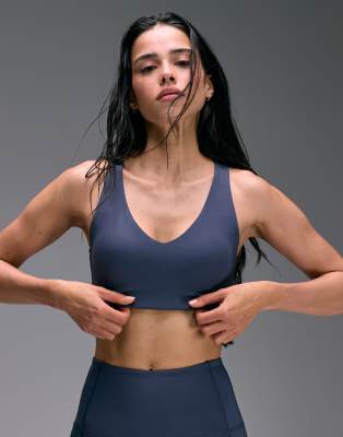 4505 active push up medium support sports bra in slate blue