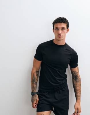 4505 Active Quick Dry Muscle Fit Compression Base Layer T-shirt In Black