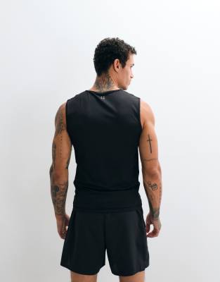 4505 Active Quick Dry Muscle Fit Compression Base Layer Tank In Black