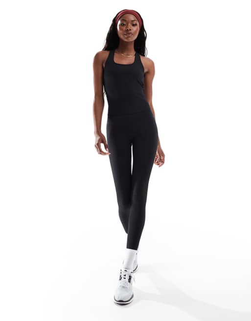4505 active rib cross back vest with inner bra in black , 3 of 4