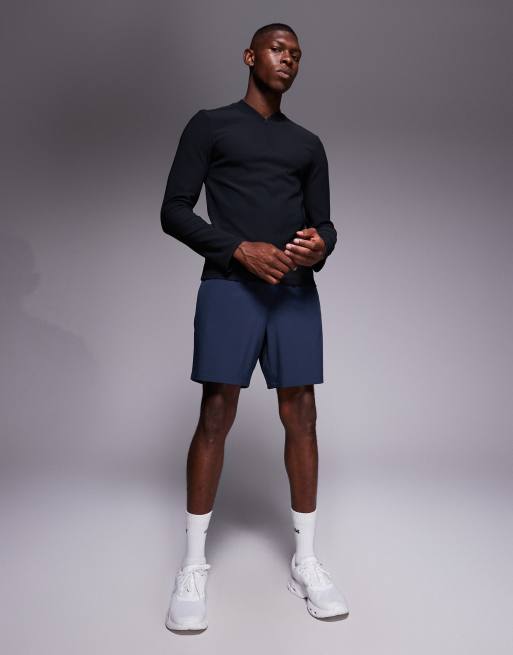 4505 active rib slim fit long sleeve zip up running top in black, 2 of 5