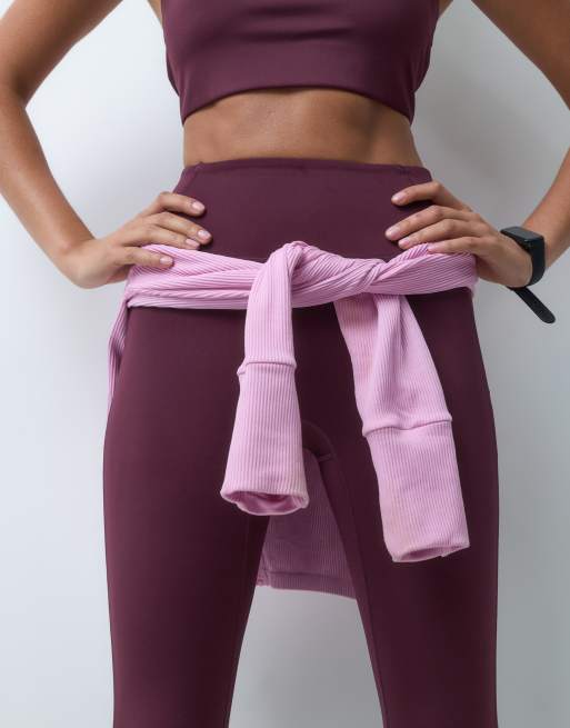 4505 active sculpting high waist gym leggings in wine, 3 of 5