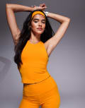 [ASOS] 4505 active singlet with inner bra and removable padding in tangerine-Orange 12 Tangerine