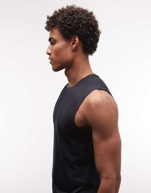 4505 active slim fit träningslinne med dekorativ söm i sidan i svart, 3 av 5