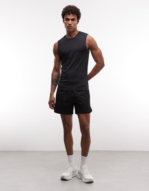 4505 active slim fit träningslinne med dekorativ söm i sidan i svart, 5 av 5