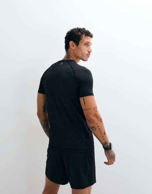 4505 - Active - Sneldrogend muscle fit basislaag T-shirt met compressie in zwart, 2 van 5