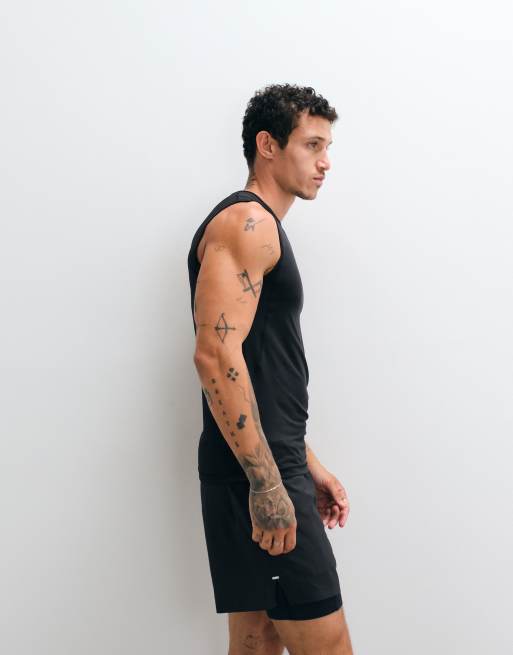 4505 - Active - Sneldrogende muscle fit compressie-basislaag tanktop in zwart, 5 van 5