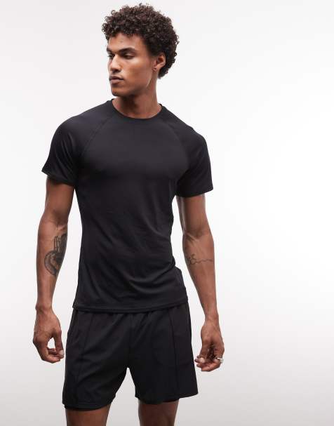 4505 - Active - Sort tennis-T-shirt i slim fit med sidesømme - view 1