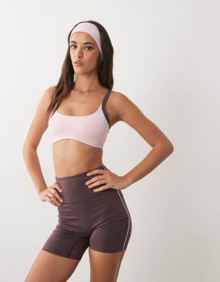 Active - Sport-BH in Pastellrosa mit leichter Stützfunktion, U-Ausschnitt und verstellbaren Trägern Rosa 40