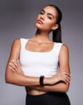 [ASOS] 4505 active square neck cap sleeve top in white 18 White