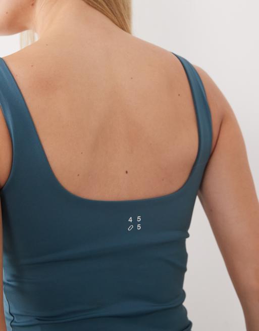 4505 active square neck singlet with inner bra in ocean bluet, 4 of 4