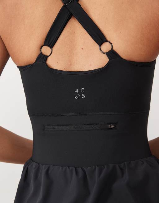 4505 – Active – Svart löparklänning med inbyggd behå och shorts undertill, 3 av 4