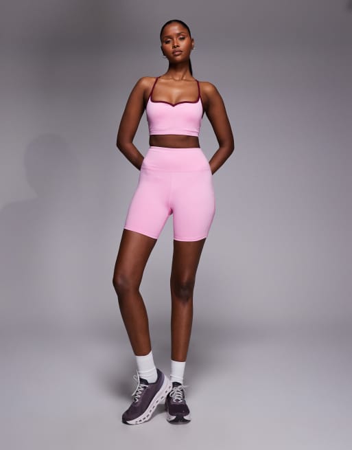 4505 active sweetheart neckline light support sports bra with adjustable straps in bubblegum, 2 of 4
