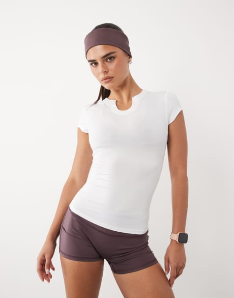 4505 - Active - T-shirt bianca leggera con scollo rotondo e maniche ad aletta - view 1