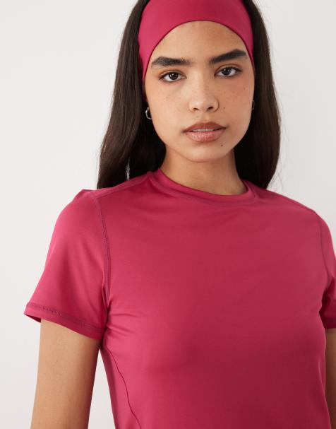 4505 - Active - T-shirt tecnica quick dry color melograno con logo - view 1