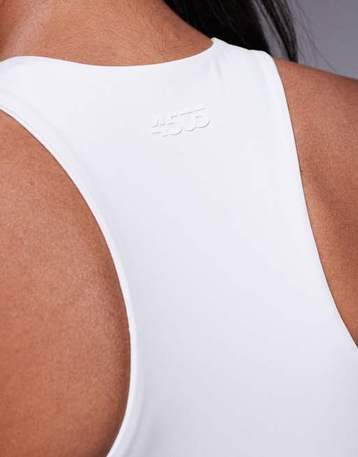 4505 active tank top with shelf bra and removable padding in white